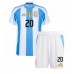 Argentinien Alexis Mac Allister #20 Replik Heimtrikot Kinder Copa America 2024 Kurzarm (+ Kurze Hosen)